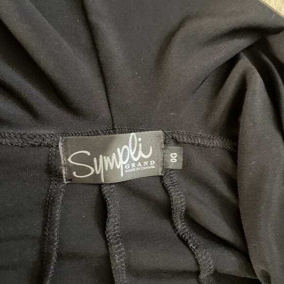 SYMPLI Grand Black Cardigan Open Jacket Top Stretch Plus Size 0G Draped Longline - Picture 3 of 9